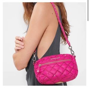 BNWT: MZ Wallace Mini Crosby - bright fuchsia with sequins
